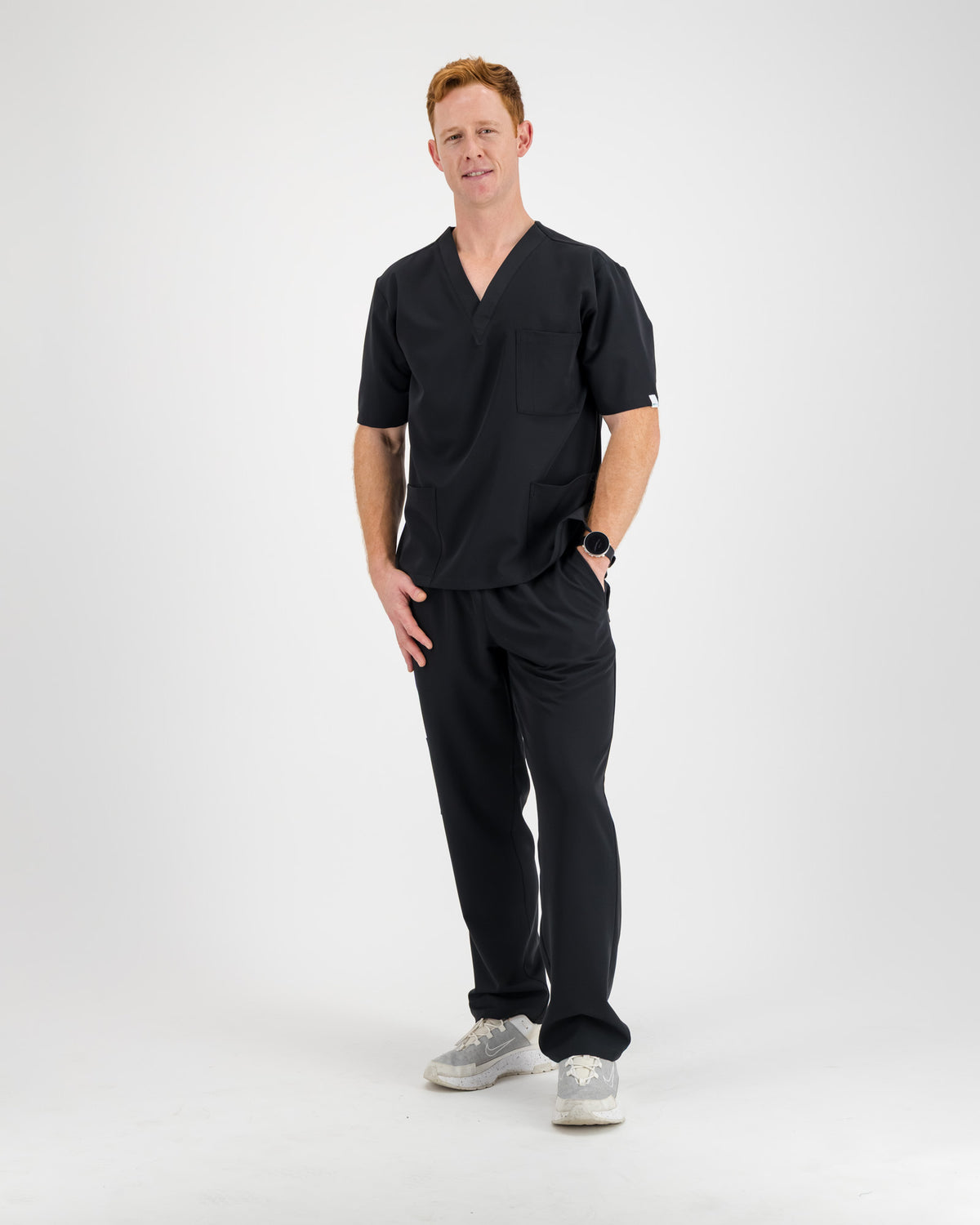 VYTA Core Mens Scrub Top - Black