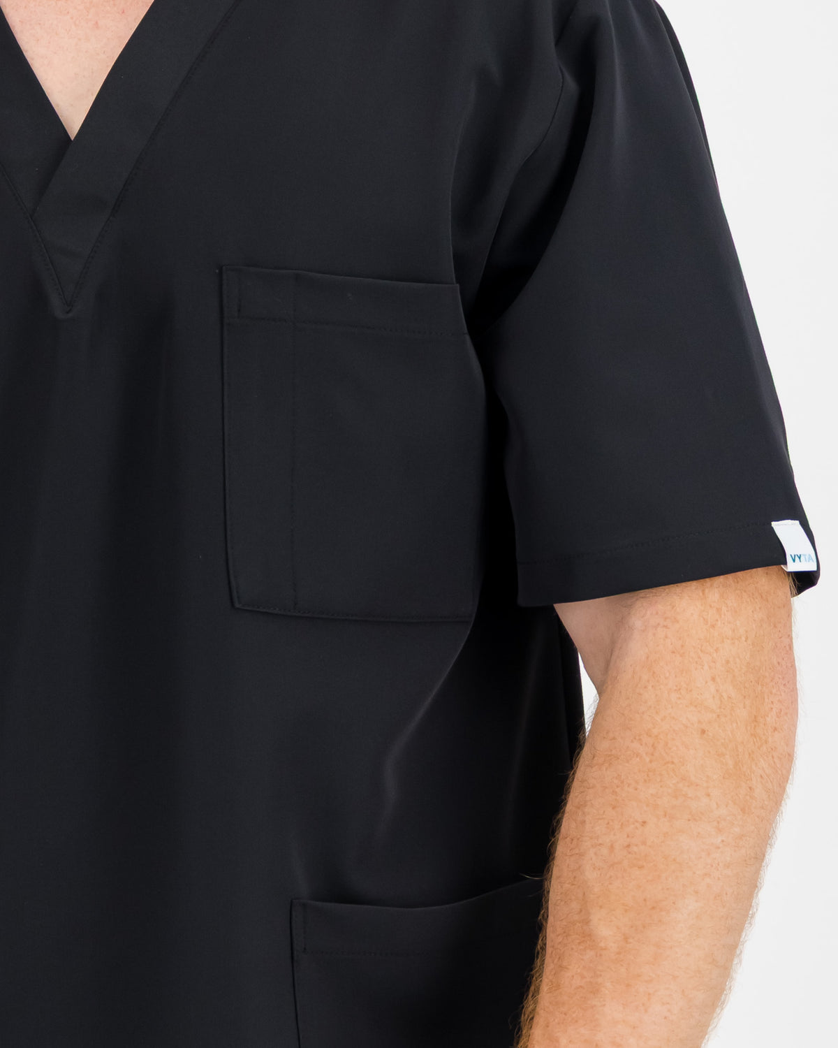 VYTA Core Mens Scrub Top - Black