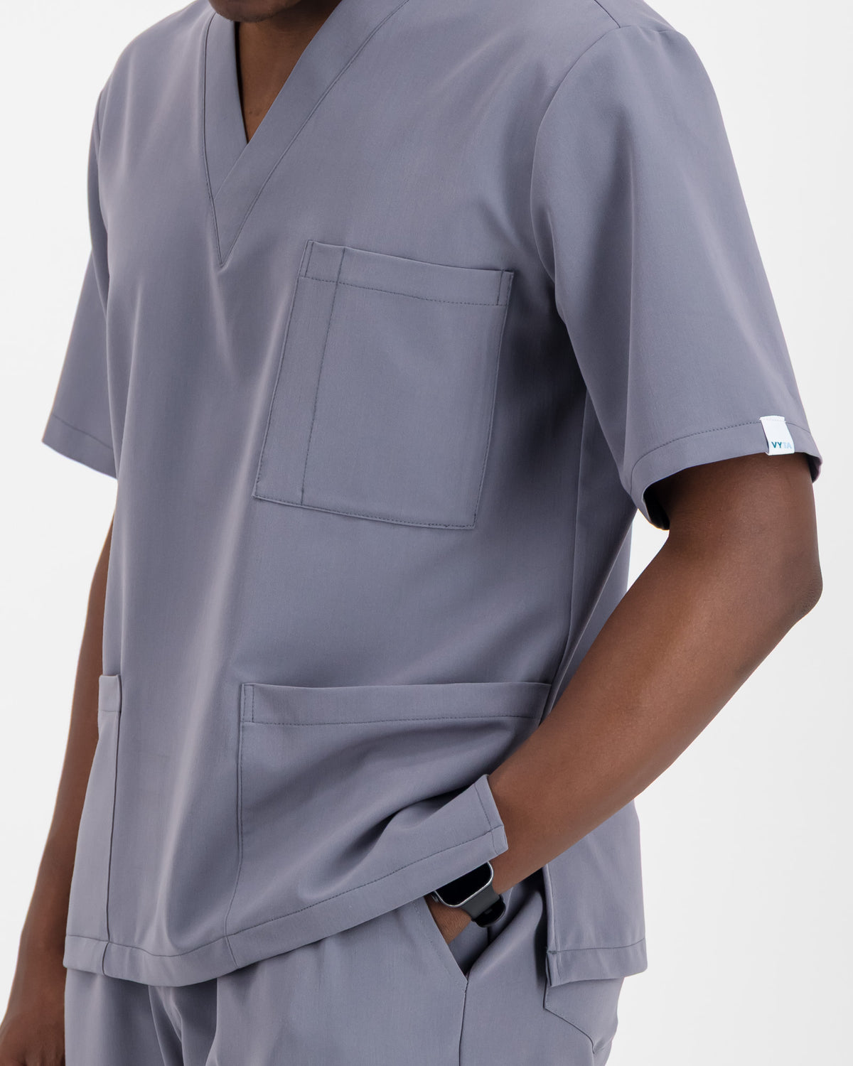 VYTA Core Mens Scrub Top - Grey